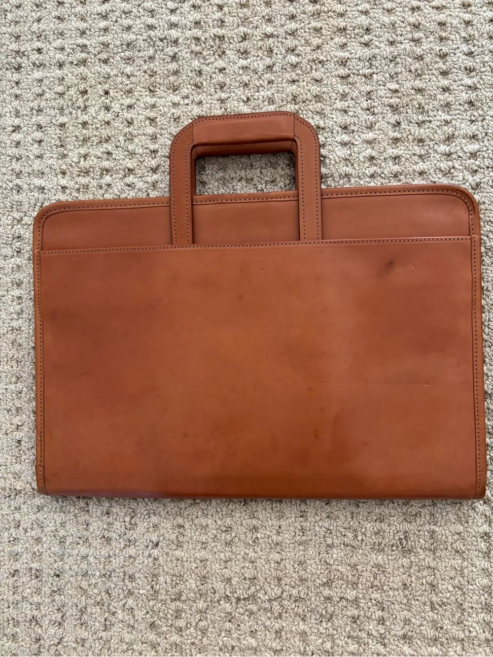 Hartmann Briefcase Tan Leather Top Handles